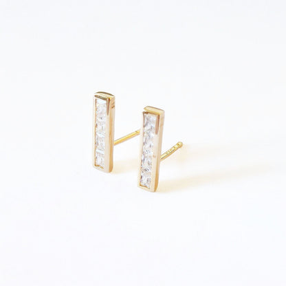 Puces d'oreilles plaqué or 18K cristal Vegas Bellaime 4