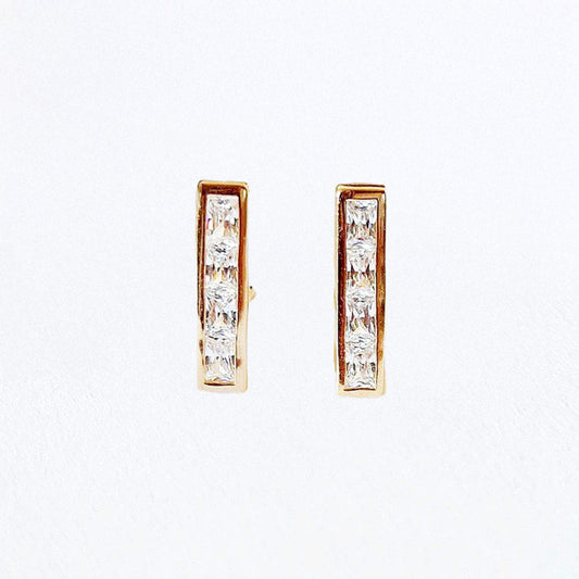 Boucles d'Oreilles Vegas - Plaqué Or 18K et Cristal