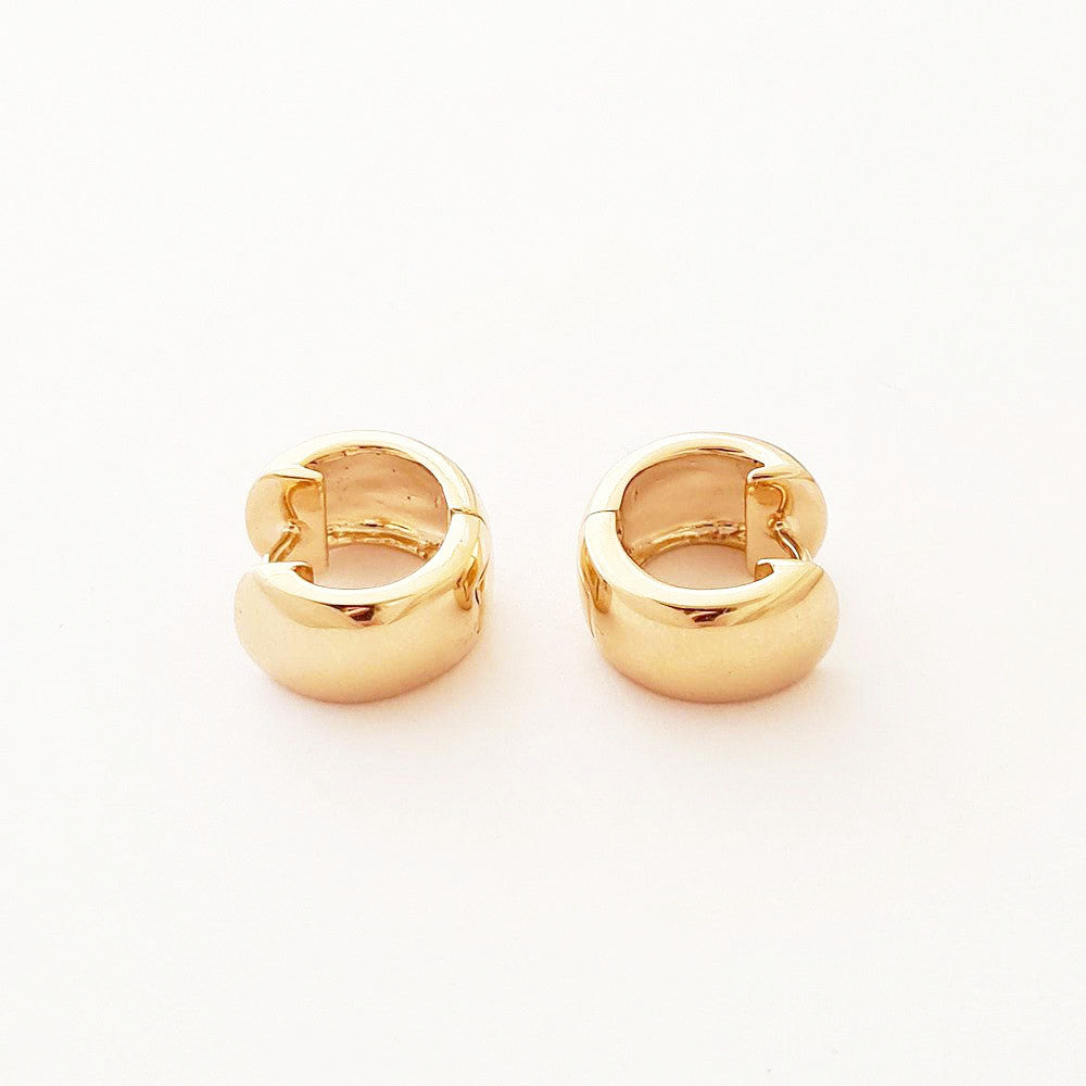 Boucles d'oreilles créoles épaisses plaqué or 18K 2 cm Voulez-Vous Bellaime 3