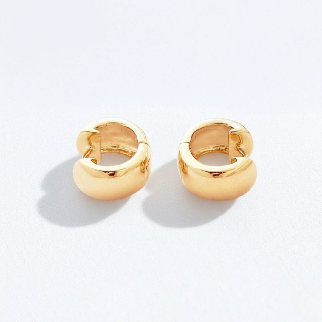 Boucles d'oreilles créoles épaisses plaqué or 18K 2 cm Voulez-Vous Bellaime 5