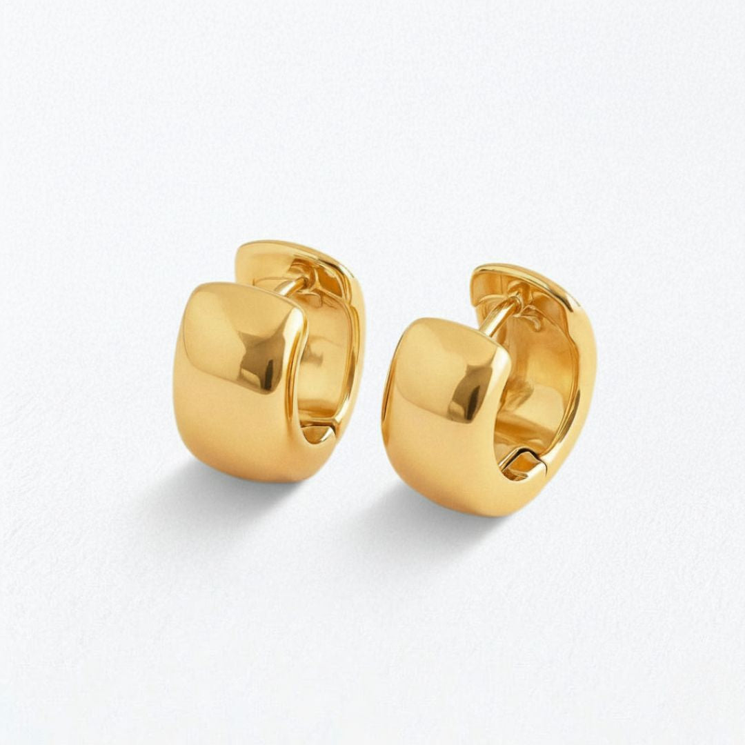 Boucles d'oreilles créoles épaisses plaqué or 18K 2 cm Voulez-Vous Bellaime