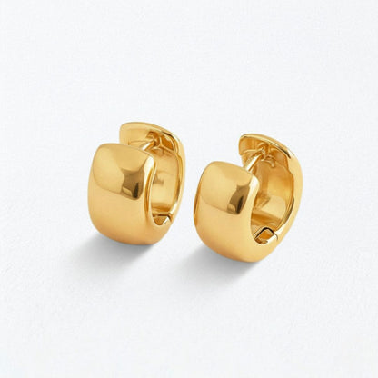 Boucles d'oreilles créoles épaisses plaqué or 18K 2 cm Voulez-Vous Bellaime