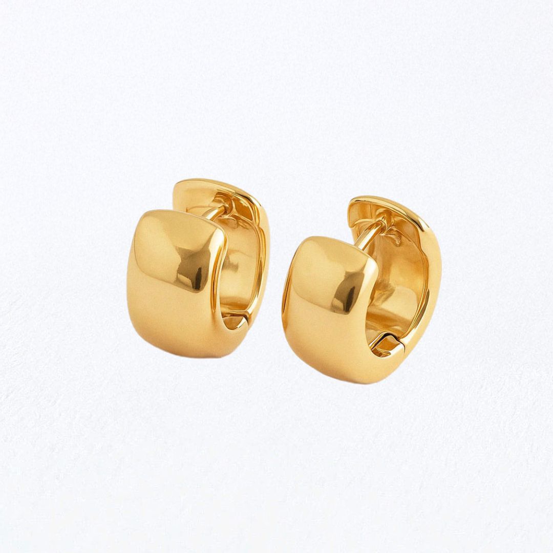 Boucles d'oreilles créoles épaisses plaqué or 18K 2 cm Voulez-Vous Bellaime