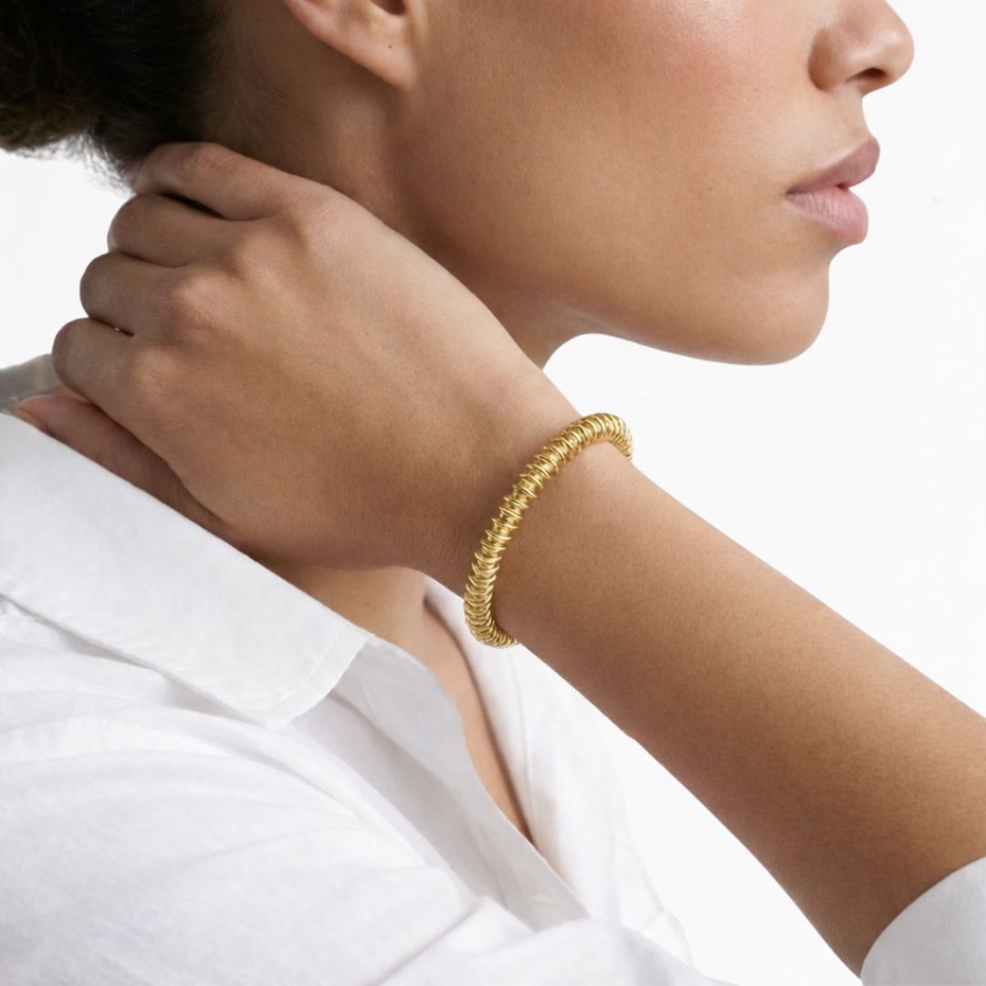 Bracelet acier inoxydable Gold Spiral Bellaime 3