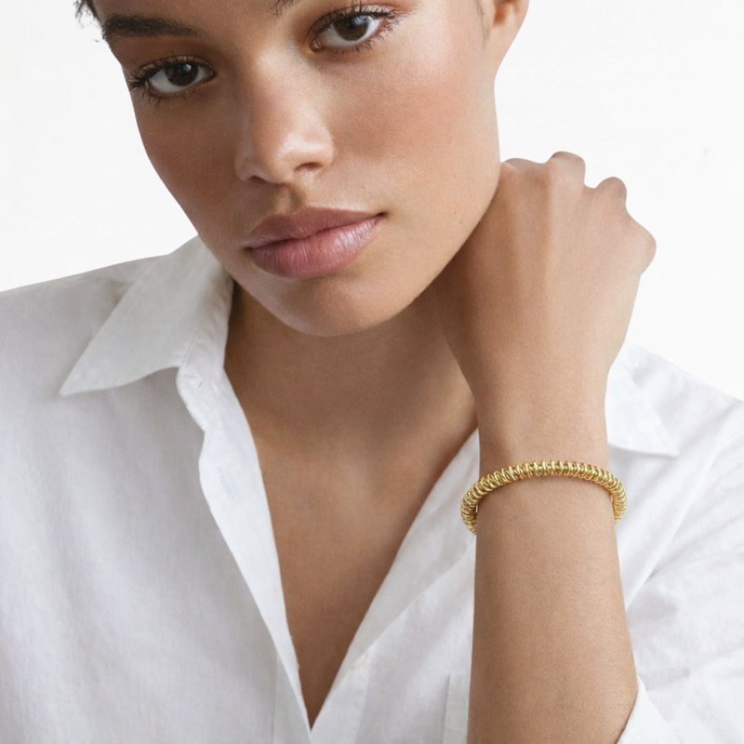 Bracelet acier inoxydable Gold Spiral Bellaime 4