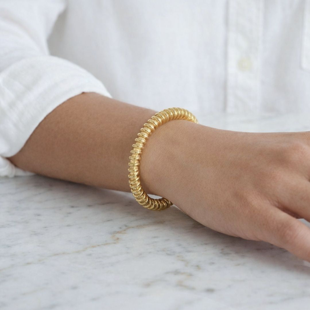 Bracelet acier inoxydable Gold Spiral Bellaime 5