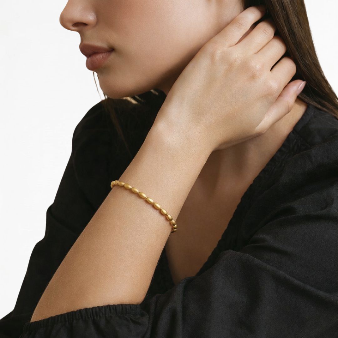 Bracelet acier inoxydable or Louna Bellaime 2