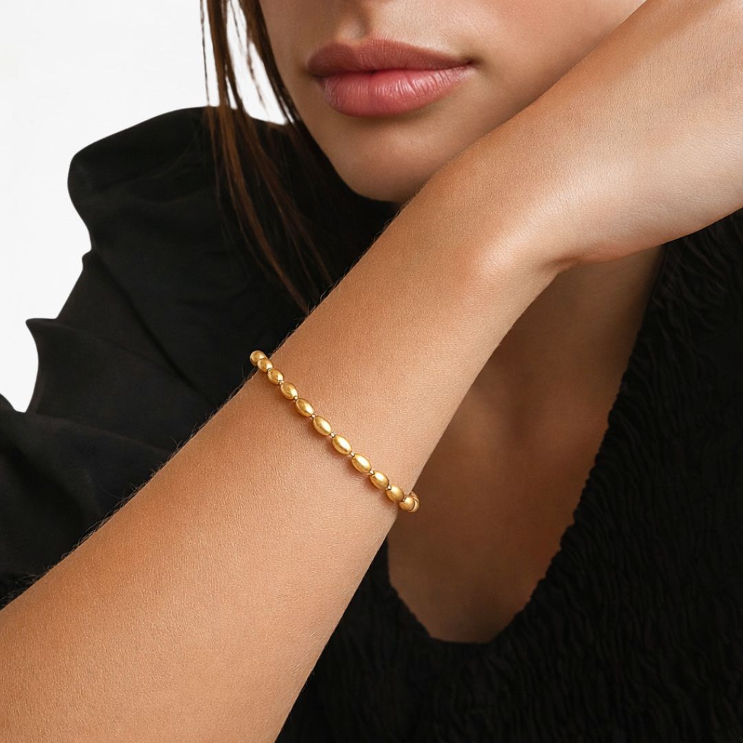 Bracelet acier inoxydable or Louna Bellaime 3