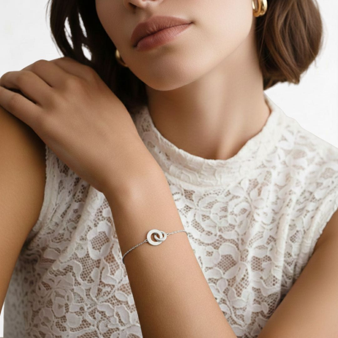 Bracelet anneaux entrelacés argent 925 You and Me Bellaime 2