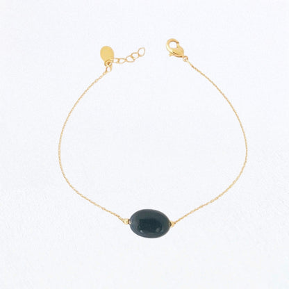 Bracelet obsidienne noire plaqué or 18K Black Odity Bellaime 3