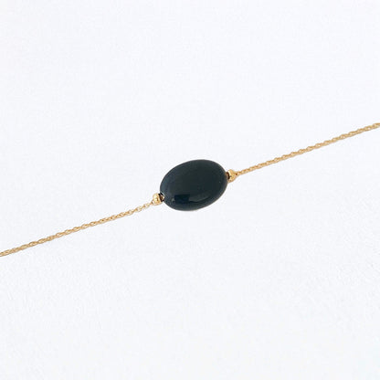 Bracelet obsidienne noire plaqué or 18K Black Odity Bellaime 2