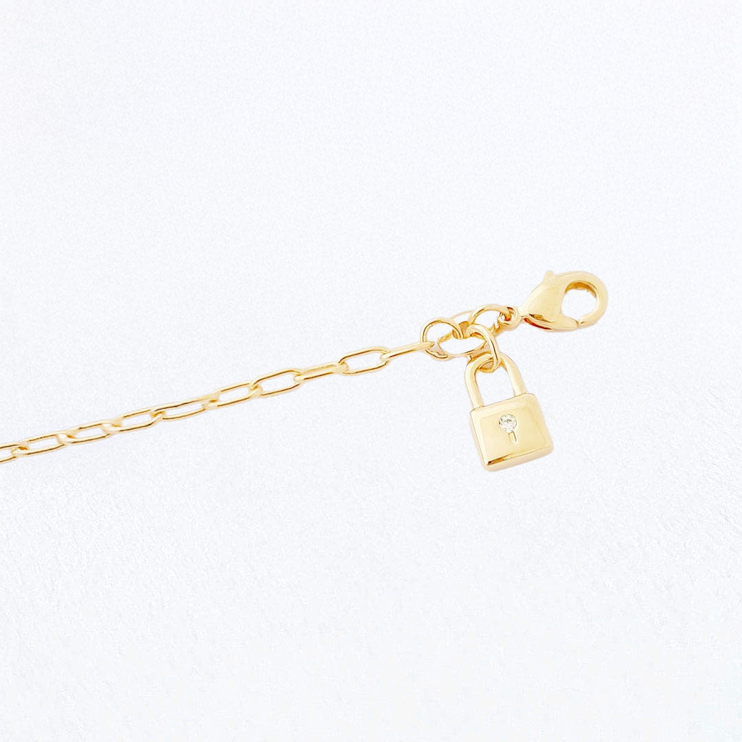 Bracelet cadenas plaqué or 18K zirconium The Secret Bellaime 4