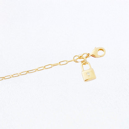 Bracelet cadenas plaqué or 18K zirconium The Secret Bellaime 4