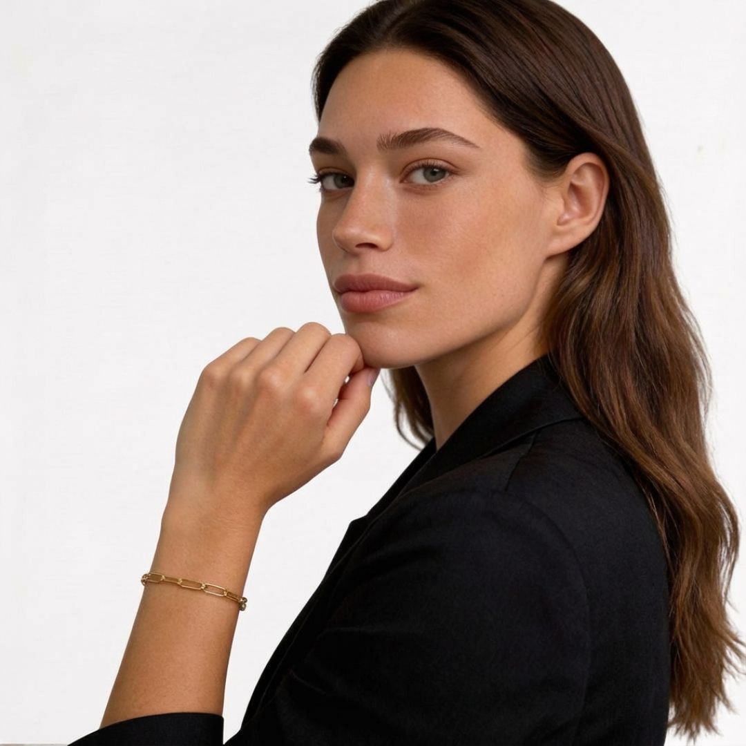 Bracelet chaine plaqué or 18K Anne Bellaime 4