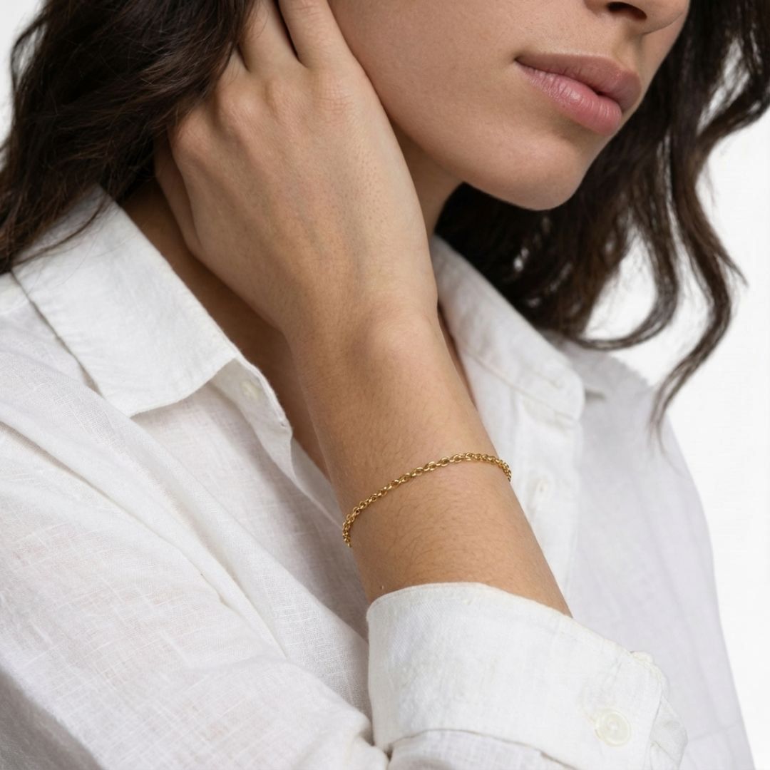 Bracelet chaine plaqué or 18K Basic and Perfect Bellaime 3