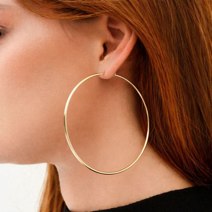 Boucles d'oreilles créoles 7 cm acier inoxydable Bellaime 3