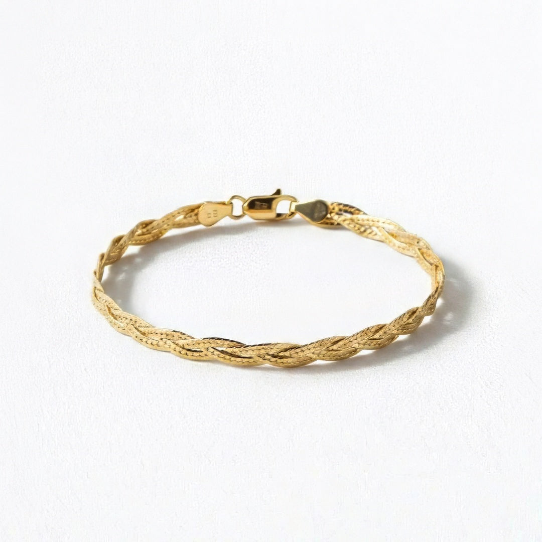 Bracelet chaine maille tressée plaqué or 18K Faustine Bellaime