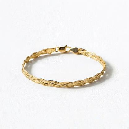 Bracelet chaine maille tressée plaqué or 18K Faustine Bellaime