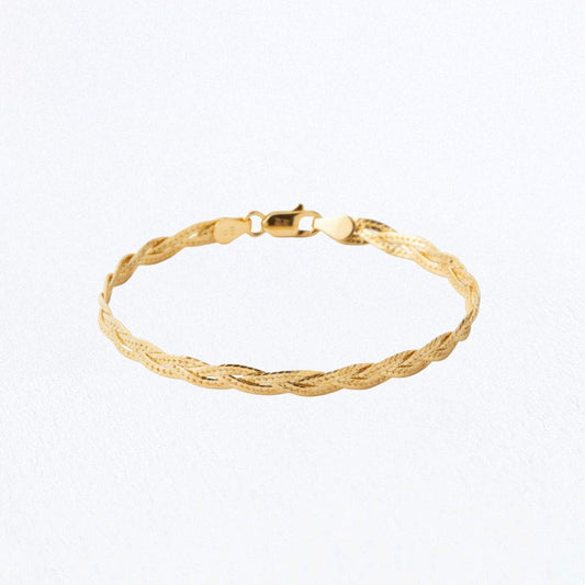 Bracelet chaine maille tressée plaqué or 18K Faustine Bellaime