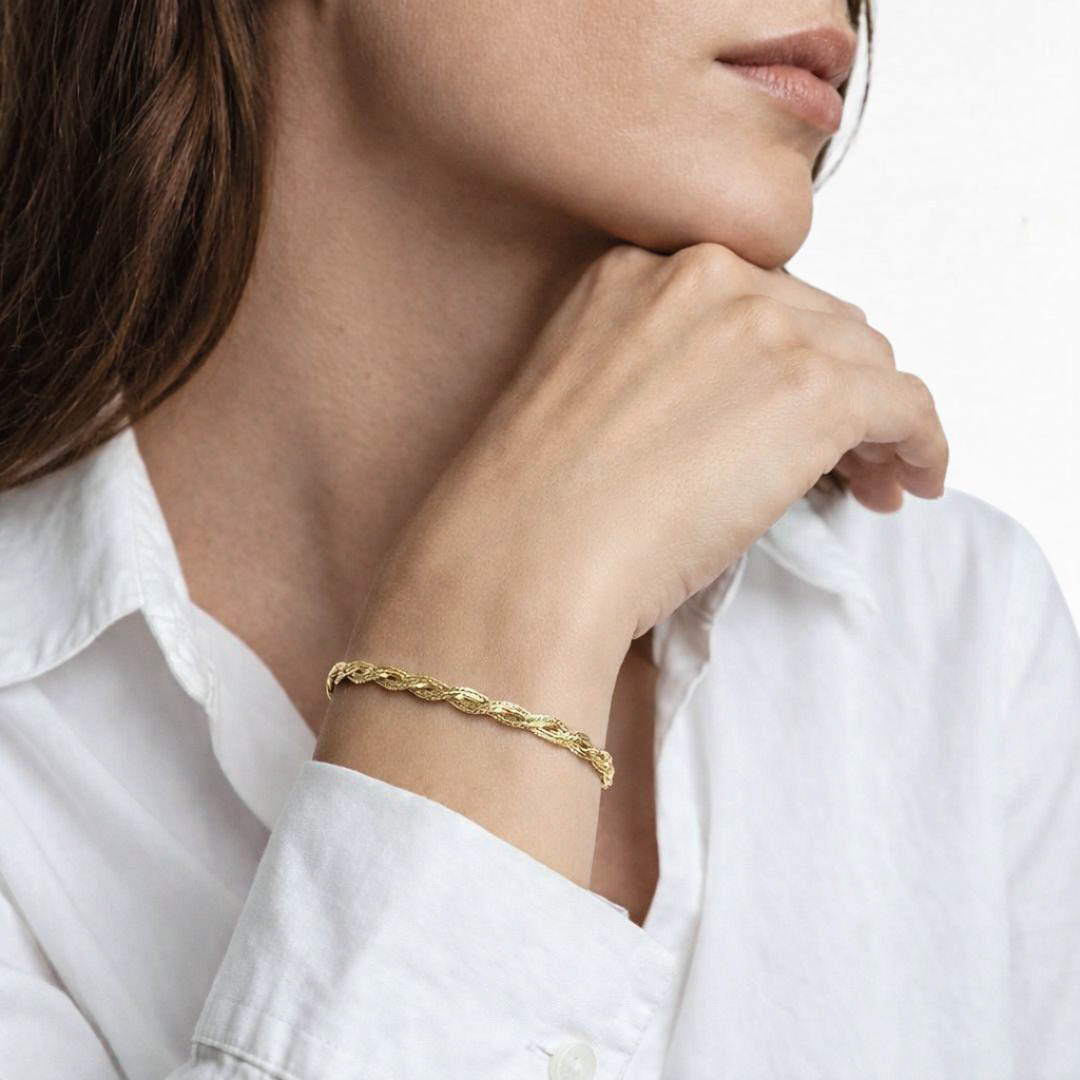 Bracelet chaine maille tressée plaqué or 18K Faustine Bellaime 3