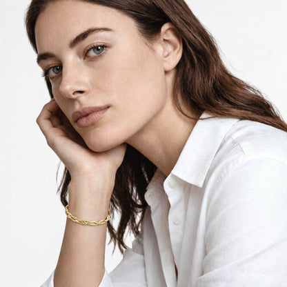 Bracelet chaine maille tressée plaqué or 18K Faustine Bellaime 4