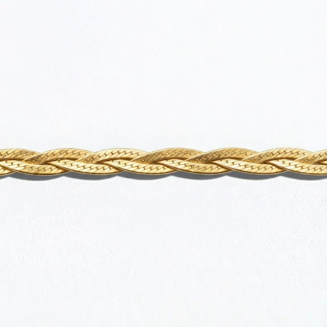 Bracelet chaine maille tressée plaqué or 18K Faustine Bellaime 5