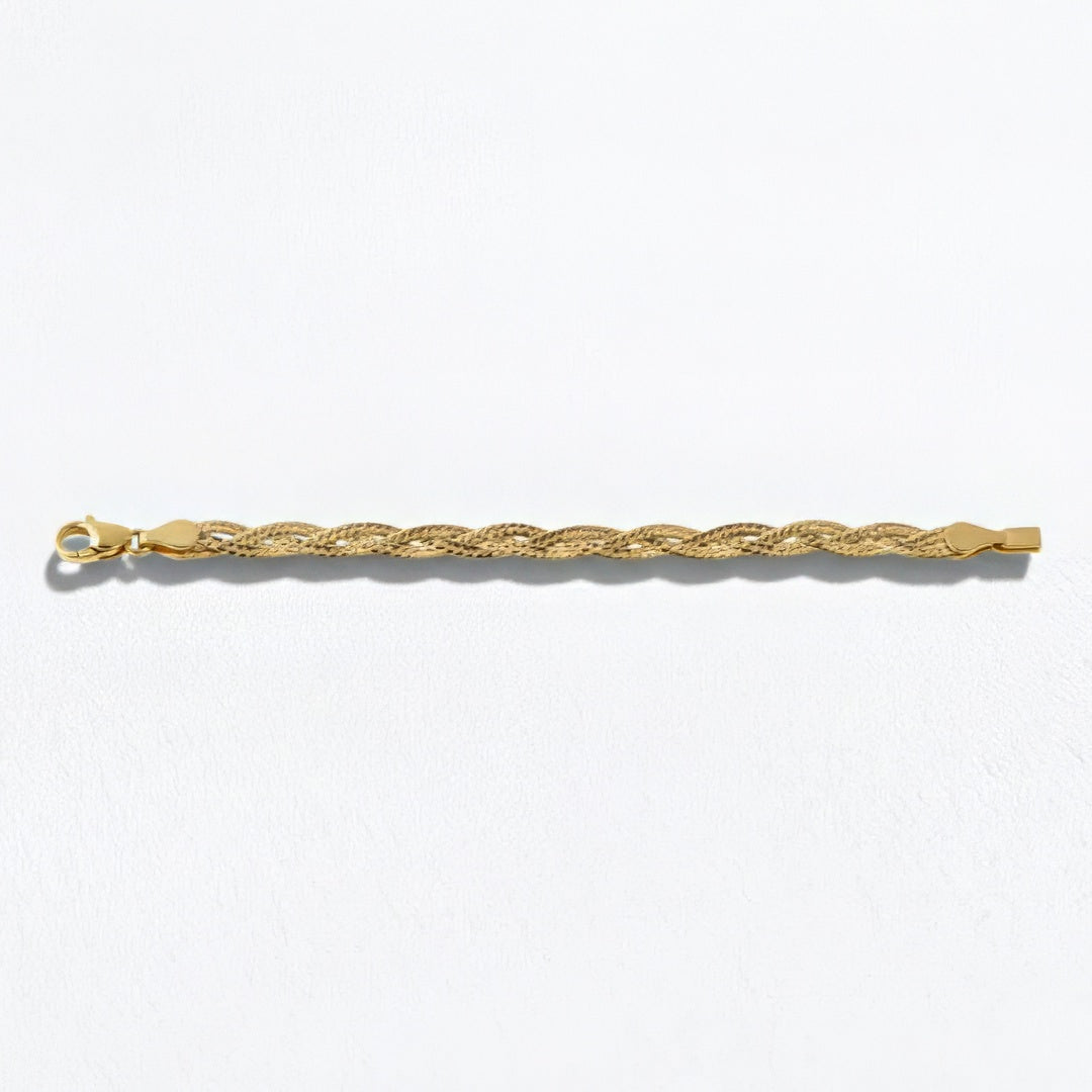 Bracelet chaine maille tressée plaqué or 18K Faustine Bellaime 6
