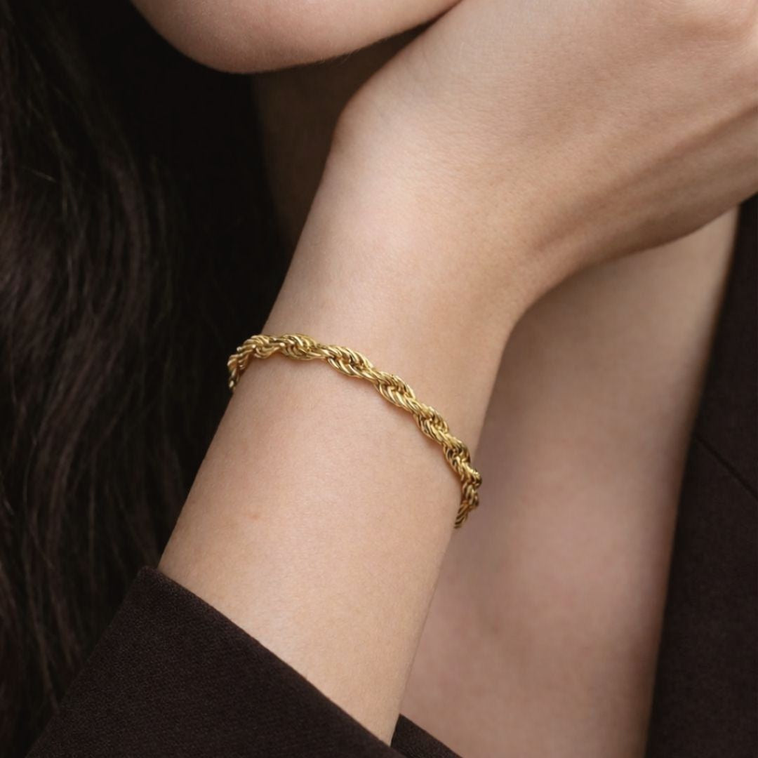 Bracelet chaine torsadé plaqué or 18K Margaux Bellaime 2