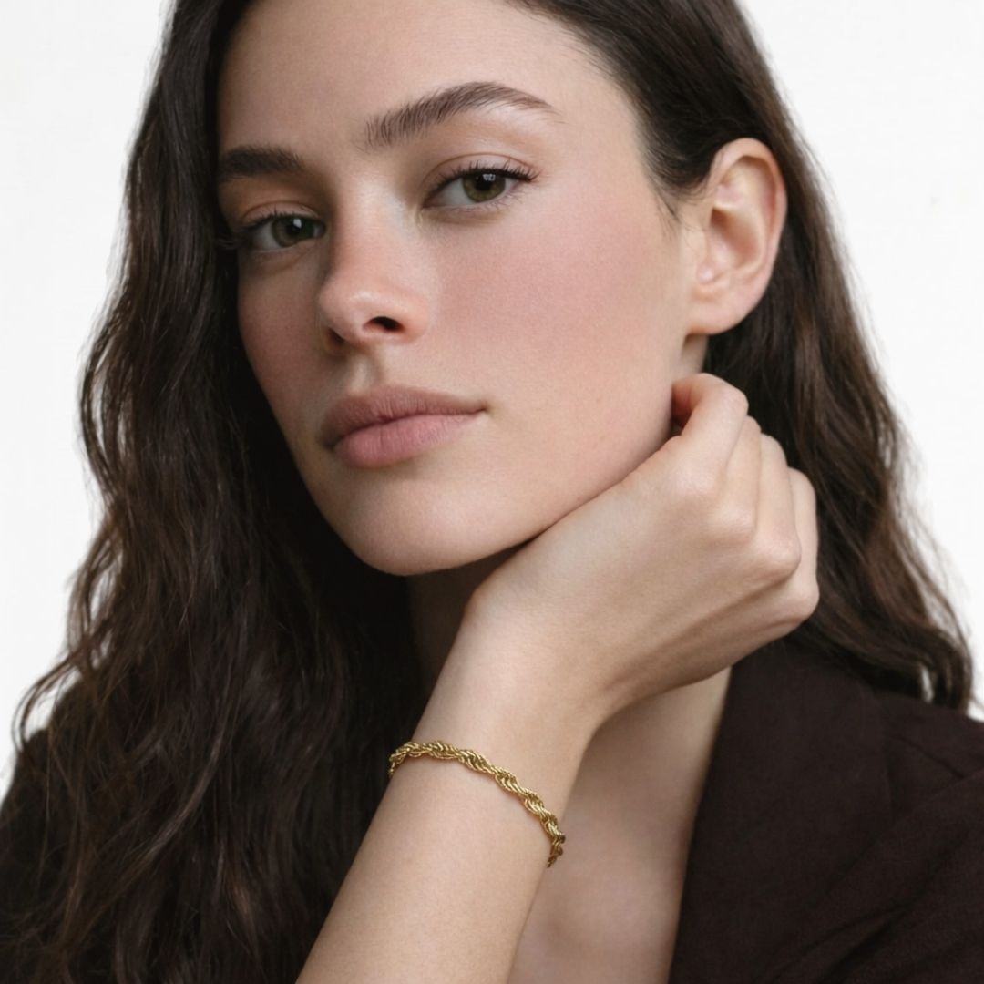 Bracelet chaine torsadé plaqué or 18K Margaux Bellaime 3