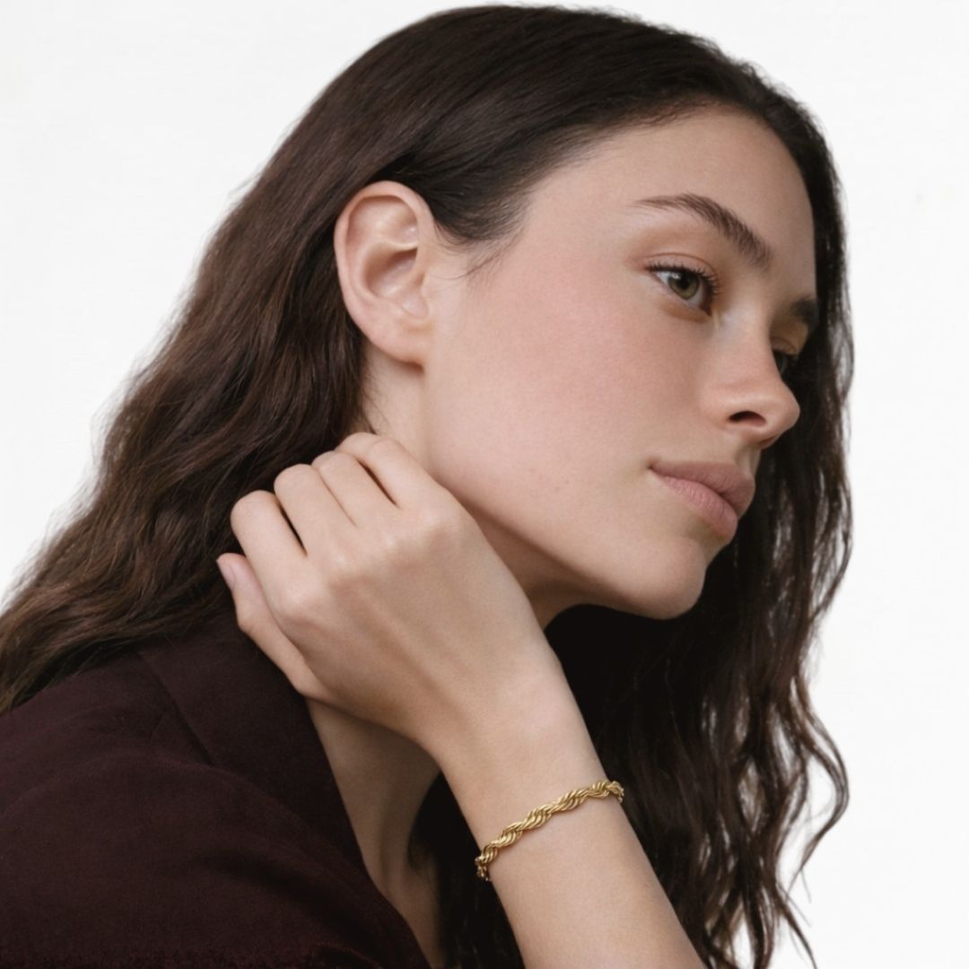 Bracelet chaine torsadé plaqué or 18K Margaux Bellaime 4