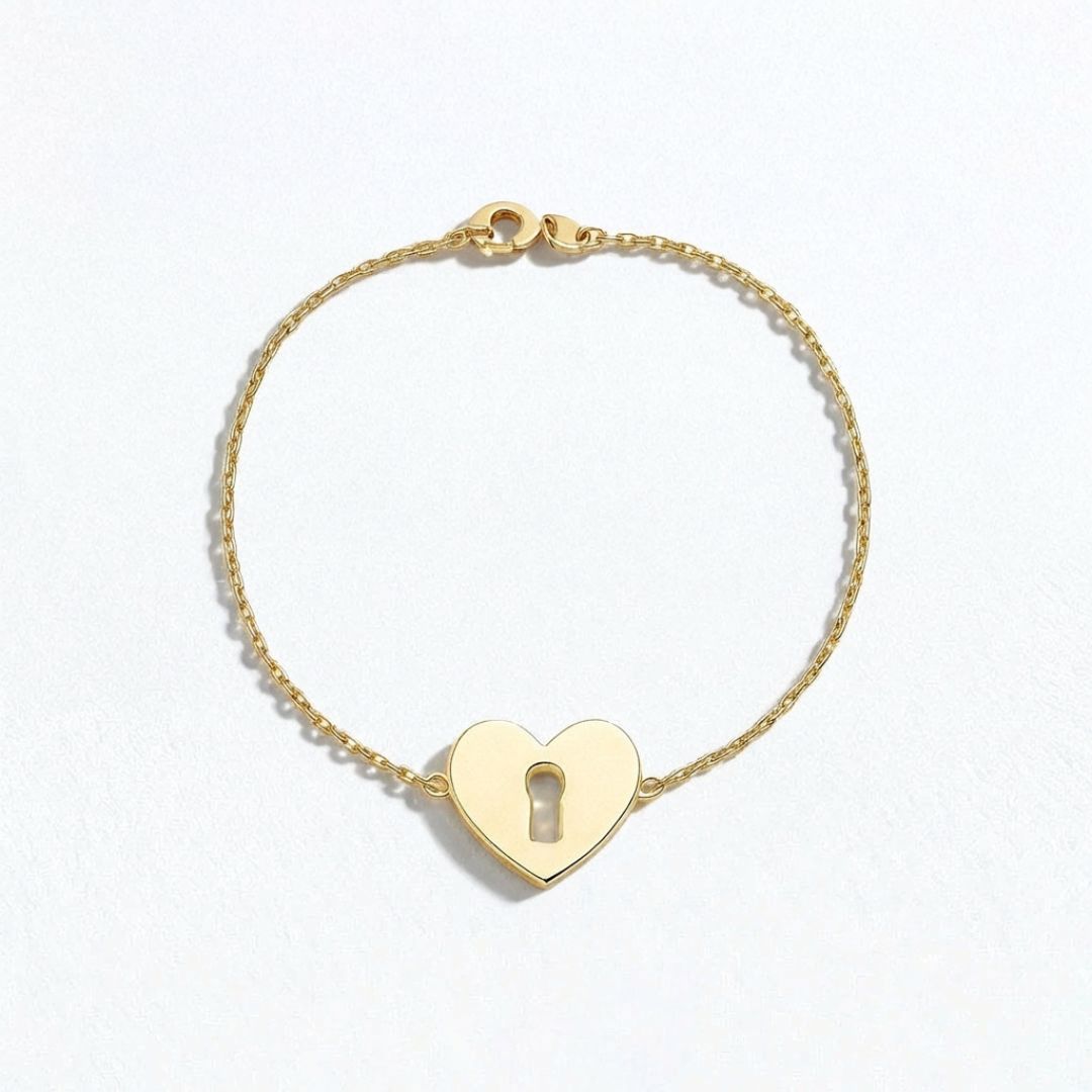 Bracelet cœur plaqué or 18K Deep Love Bellaime