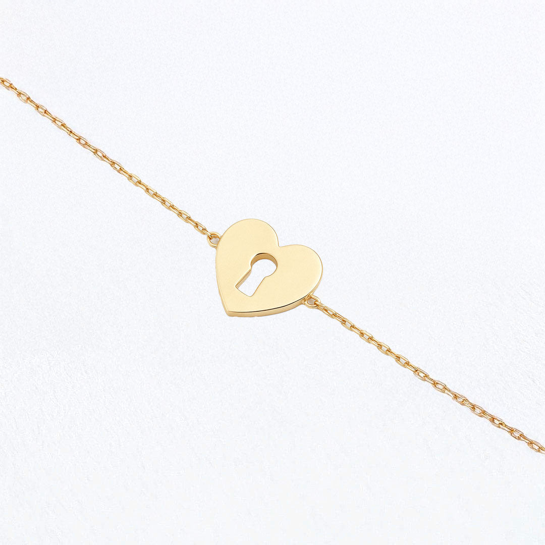 Bracelet cœur plaqué or 18K Deep Love Bellaime 3