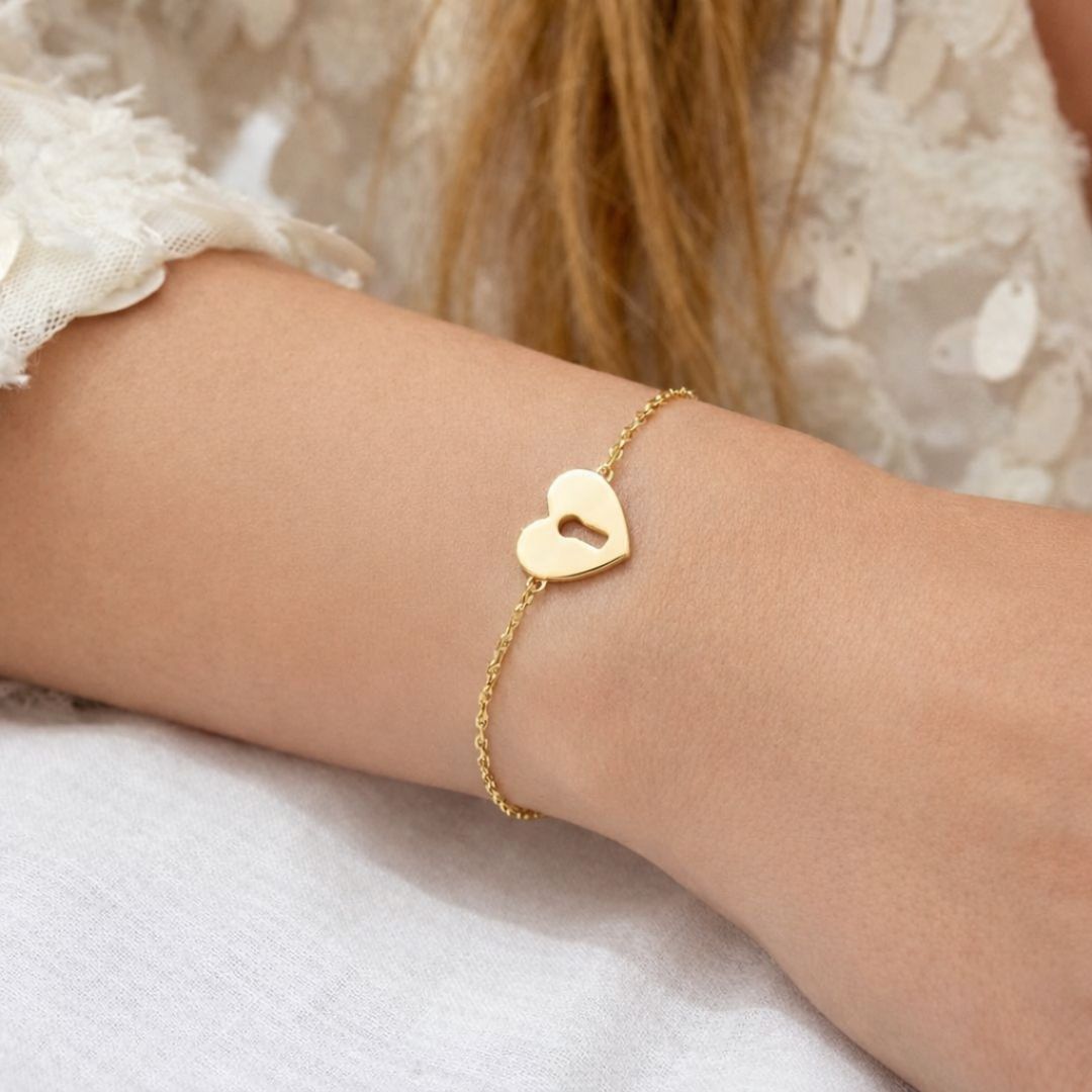 Bracelet cœur plaqué or 18K Deep Love Bellaime 3