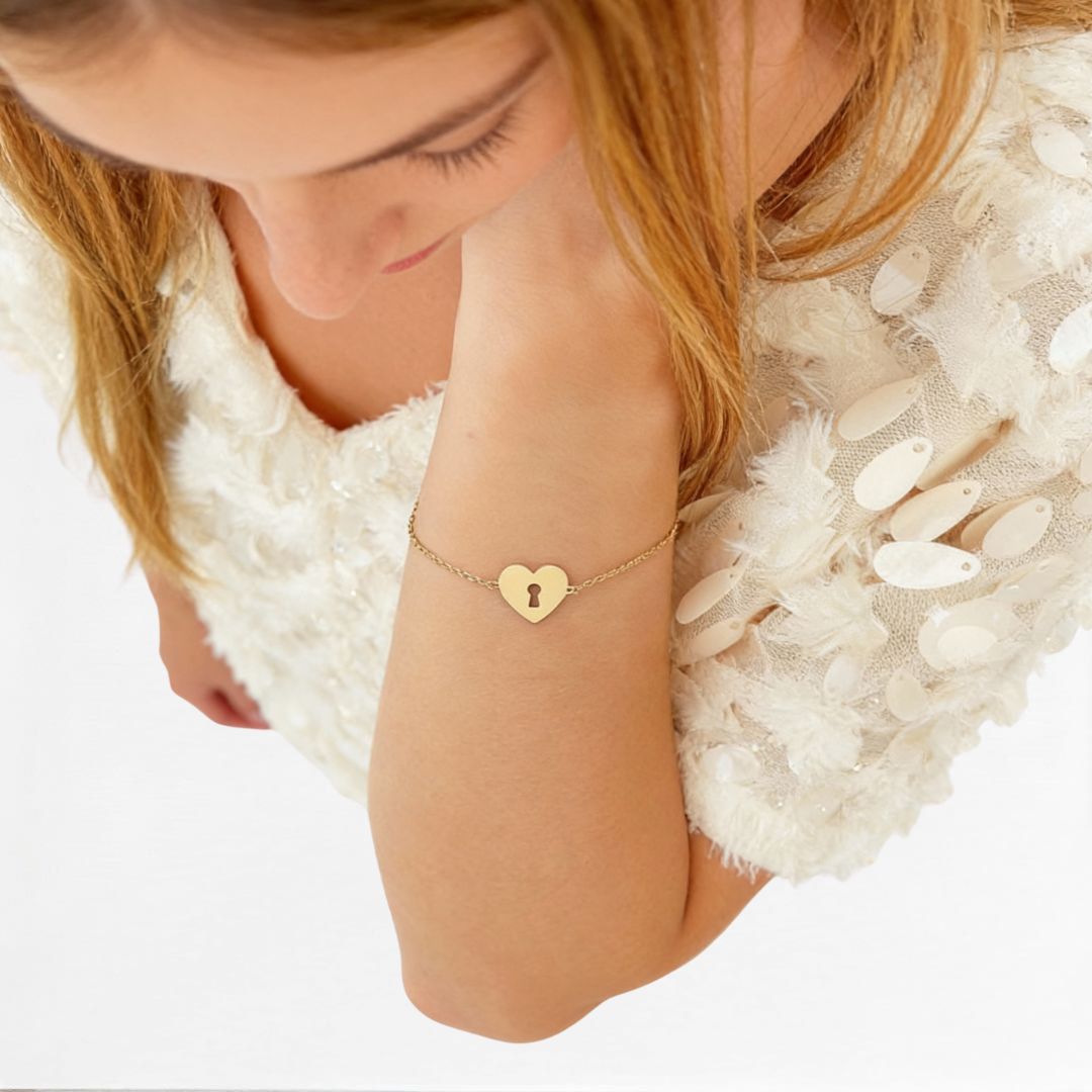 Bracelet cœur plaqué or 18K Deep Love Bellaime 4