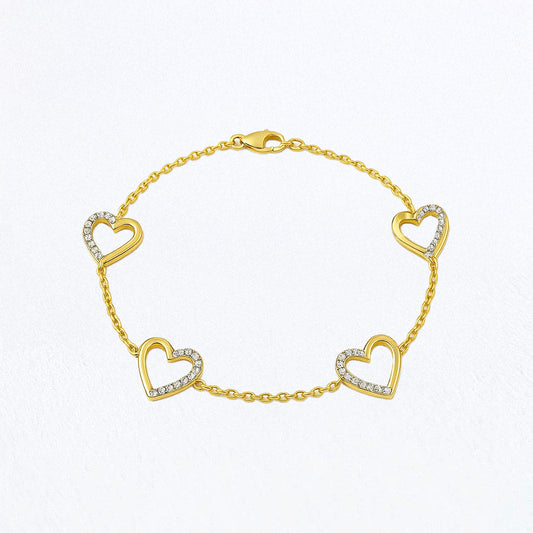 Bracelet cœur plaqué or 18K Ella Bellaime
