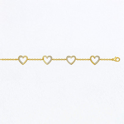 Bracelet cœur plaqué or 18K Ella Bellaime 3