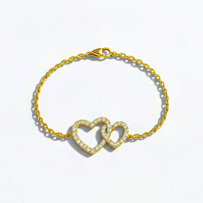 Bracelet cœur plaqué or 18K Bellaime