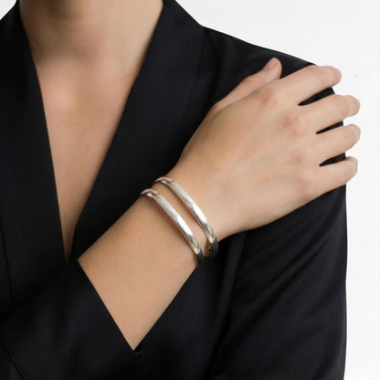 Bracelet jonc acier inoxydable argent Gaby Bellaime 2