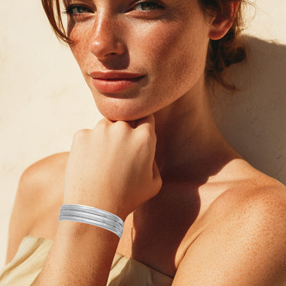 Bracelet Jonc Rachelle - Acier inoxydable - Couleur argent