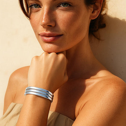 Bracelet jonc acier inoxydable argent Rachelle 2