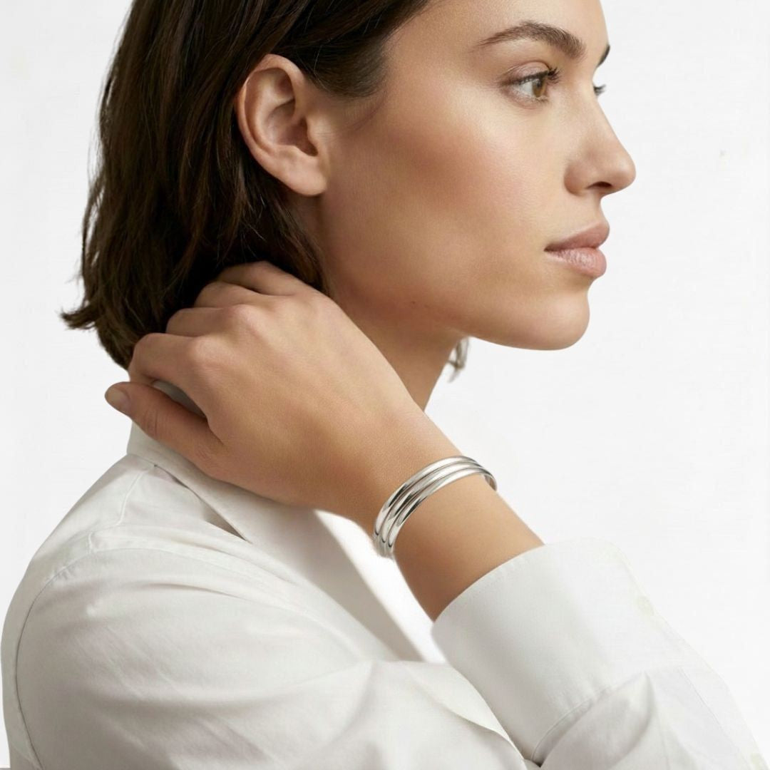 Bracelet jonc acier inoxydable argent Rachelle Bellaime 4