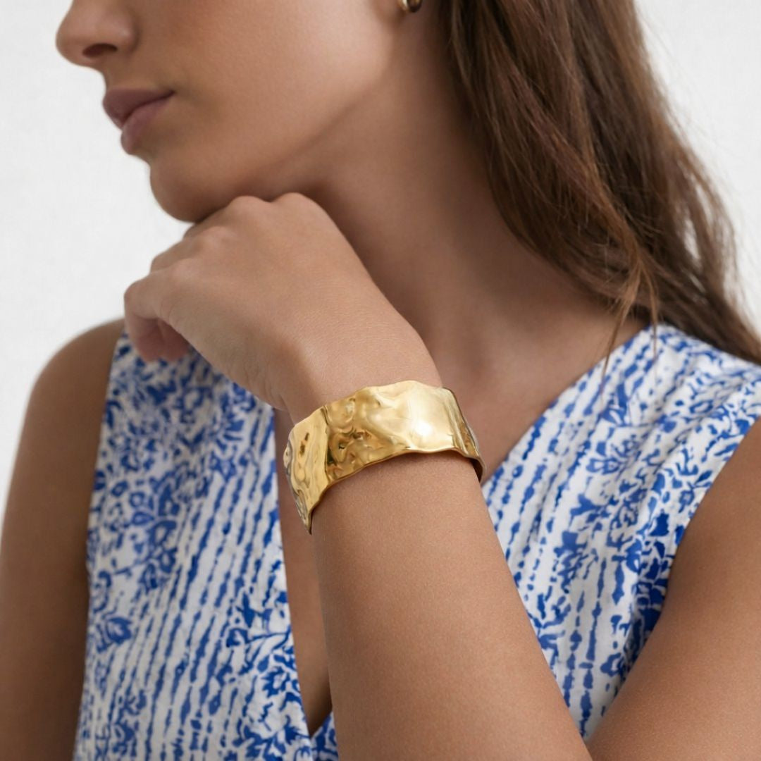 Bracelet jonc acier inoxydable or Aurore Bellaime 2