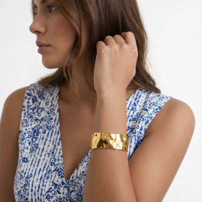 Bracelet jonc acier inoxydable or Aurore Bellaime 4