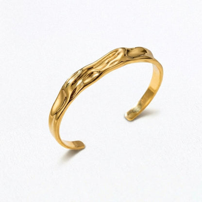 Bracelet jonc acier inoxydable or Elise