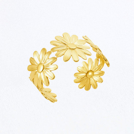 Bracelet jonc fleur acier inoxydable Iris Bellaime