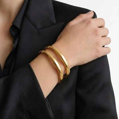 Bracelet jonc acier inoxydable or Gaby 3