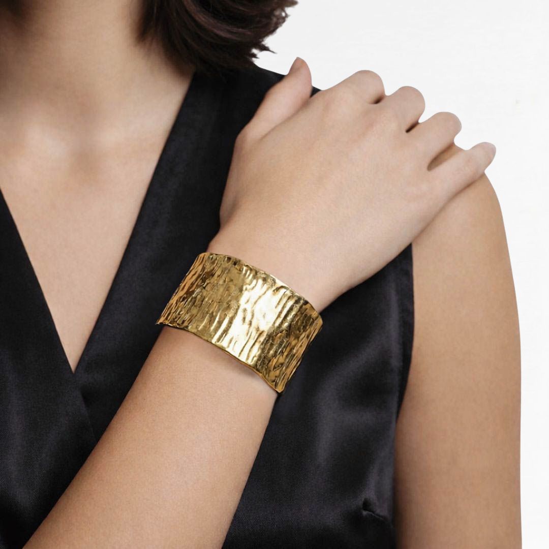 Bracelet jonc acier inoxydable or Laure Bellaime 3