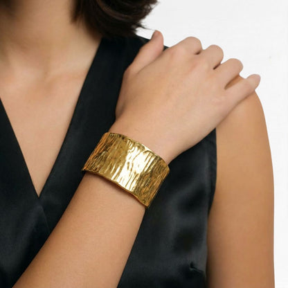 Bracelet jonc acier inoxydable or Laure 3