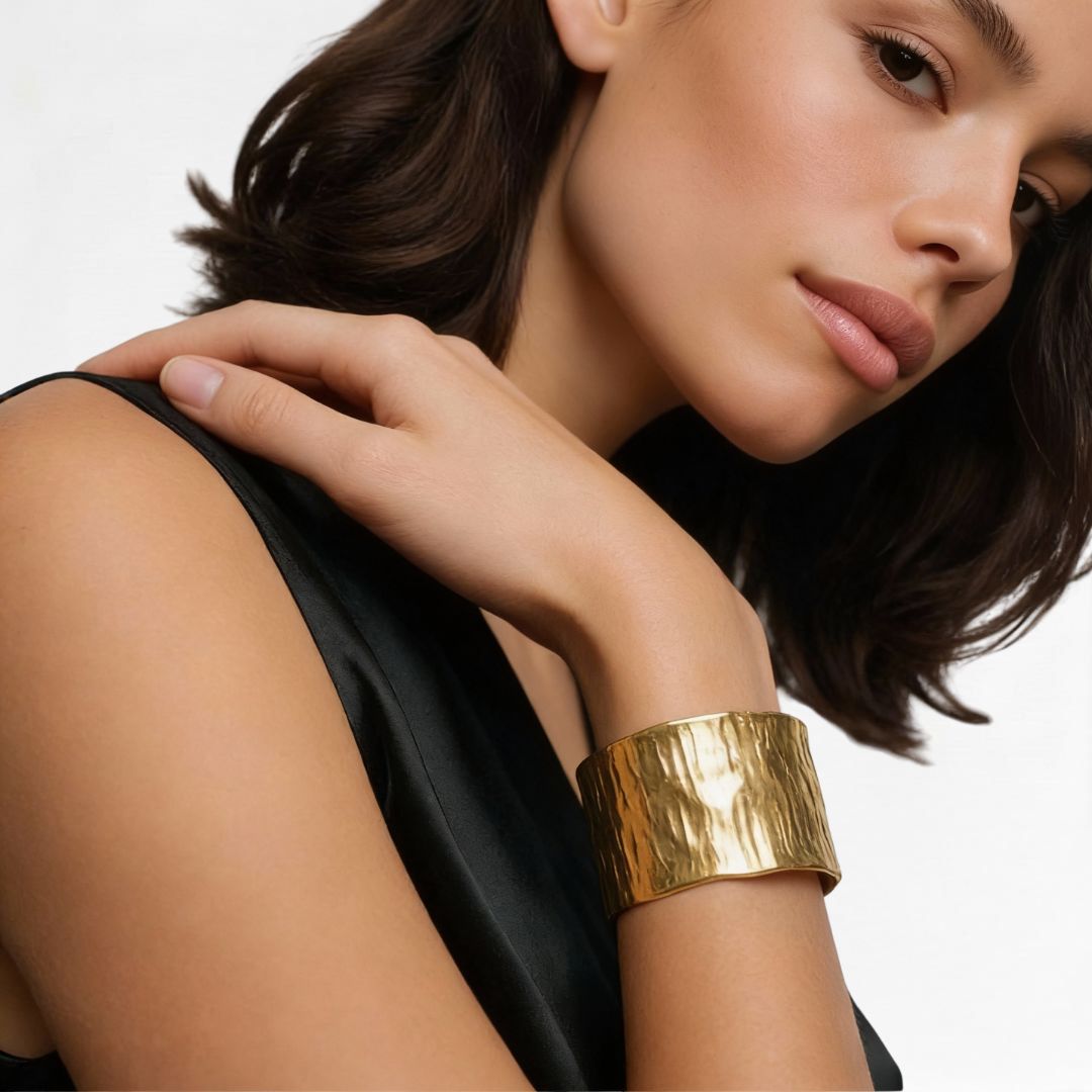 Bracelet jonc acier inoxydable or Laure 4