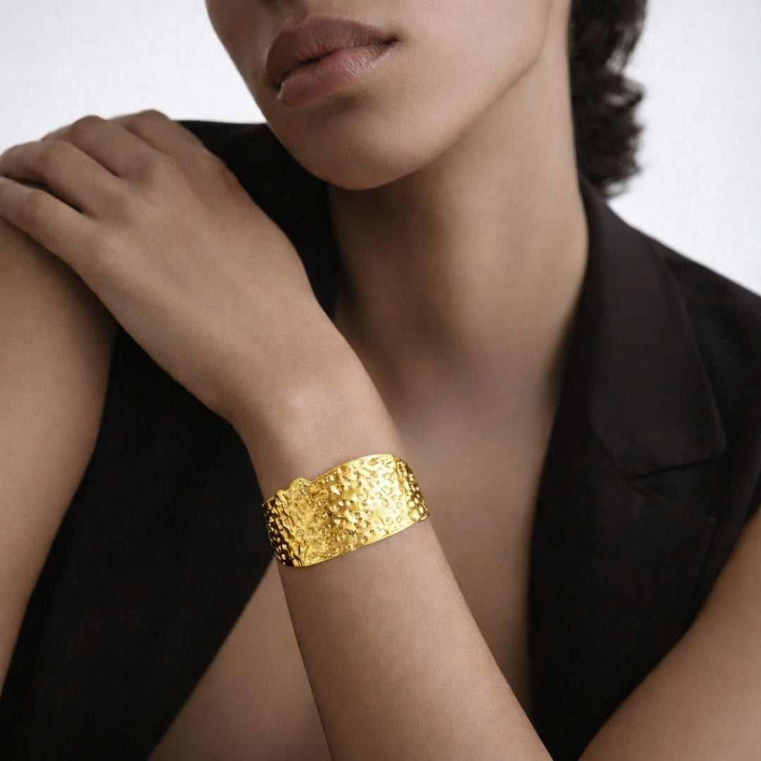 Bracelet jonc acier inoxydable or Maelle Bellaime 2